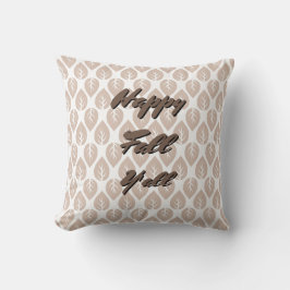 Happy Fall Y’all - Elegantes braunes Blätter im He Kissen