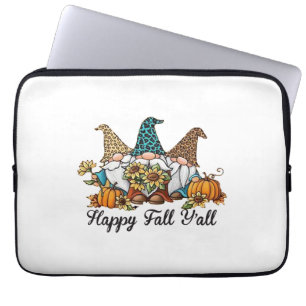 Happy Fall Y all Gnome Leopard Pumpkin Shirt Laptopschutzhülle