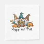 Happy Fall Y all Gnome Leopard Pumpkin Shirt Serviette (Vorderseite)