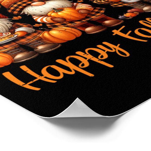 Happy Fall Y all Gnome Pumpkin Autumn Thanksgiving Poster (Ecke)