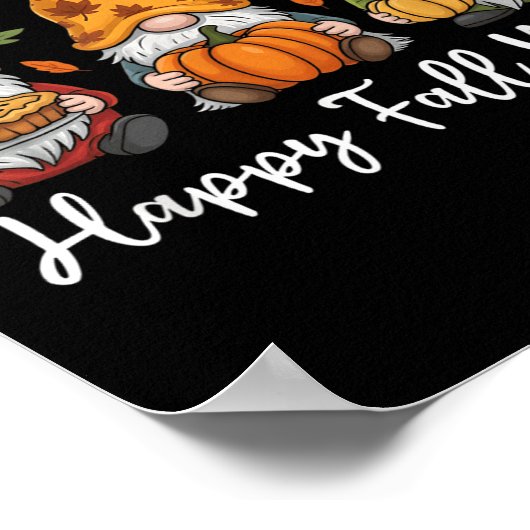 Happy Fall Y all Gnome Pumpkin Autumn Thanksgiving Poster (Ecke)