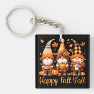 Happy Fall Y all Gnome Pumpkin Autumn Thanksgiving Schlüsselanhänger