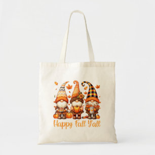 Happy Fall Y all Gnome Pumpkin Autumn Thanksgiving Tragetasche