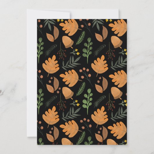 Happy Fall Y’all Herbst Verlässt Erntedank Dinner Einladung (Rückseite)