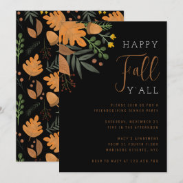 Happy Fall Y’all Herbst Verlässt Erntedank Dinner Einladung