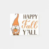 Happy Fall Y’all. Herbstgnom mit Kürbis. Post-it Klebezettel (Vorderseite)