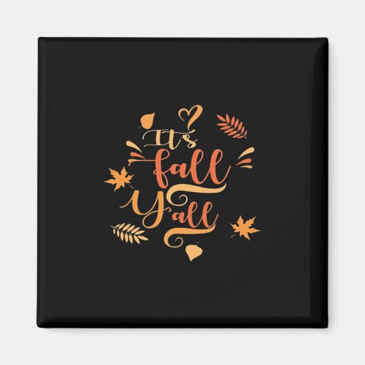 Happy Fall Y’all It's Fall Y’all Retro Classic Magnet (Vorne)