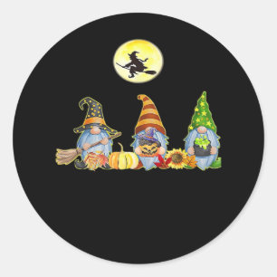 Happy Fall Y’all Niedliche Halloween Gnomes Es ist Runder Aufkleber