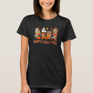 Happy Fall Y all Pumpkin Gewürz Latte Fall Kaffee T-Shirt