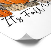Happy Fall Y’all Pumpkin Leopard Sein Fall Yall Poster (Ecke)