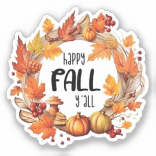 Happy Fall Y'all Aufkleber