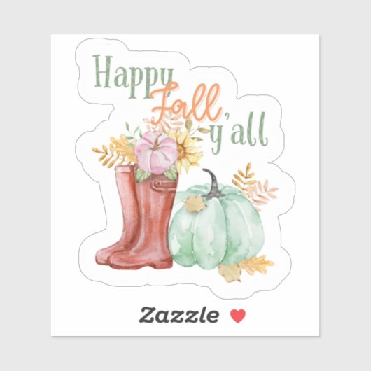 Happy Fall Y'all Aufkleber (Blatt)