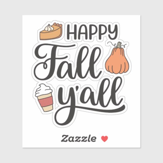 Happy Fall Y'all Aufkleber (Blatt)