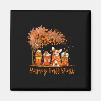 Happy Fall Y'all Autumn Corgi Halloween Pumpkin Sp Magnet