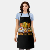 Happy Fall Y'all Autumn Gnomes Pumpkin Spice Fall Schürze (Getragen)