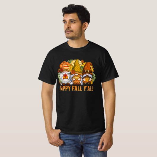 Happy Fall Y'all Autumn Gnomes Pumpkin Spice Fall T-Shirt (Vorne ganz)