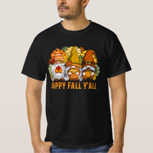 Happy Fall Y'all Autumn Gnomes Pumpkin Spice Fall T-Shirt