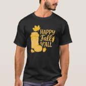 Happy Fall Y'all Autumn Mason Jar Design T-Shirt (Vorderseite)