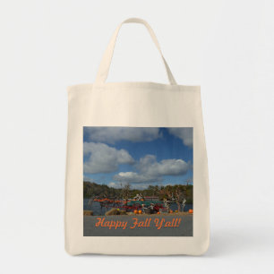 Happy Fall Y'all Autumn Rustic Fotografy Art Tragetasche