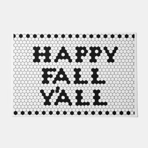 Happy Fall Y'all Black and White Tile Fußmatte