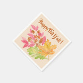 Happy Fall Y'all Blätter und Berries Paper Napkin Serviette (Ecke)