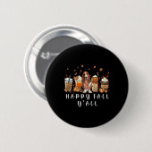 Happy Fall Y'all Bysset Hound Dog Kaffee Pumpkin F Button (Vorne & Hinten)