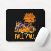 Happy Fall Y'all Cats Lover Autumn Pumpkin Maple H Mousepad (Mit Mouse)
