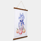 Happy Fall Y'all | Chinoiserie Ginger Jar Pumpkins Wandteppich Mit Holzrahmen (Gewinkelt)