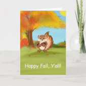 Happy Fall Y'All Chipmunk mit Acorns Karte (Vorderseite)
