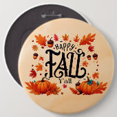 Happy Fall Y'all classic Button (Vorne & Hinten)