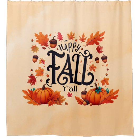 Happy Fall Y'all classic Duschvorhang (Vorderseite)