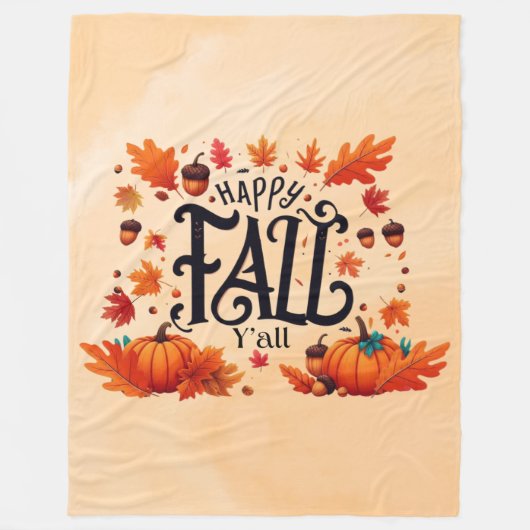 Happy Fall Y'all classic Fleecedecke (Vorderseite)