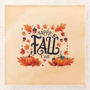 Happy Fall Y'all classic Glasuntersetzer