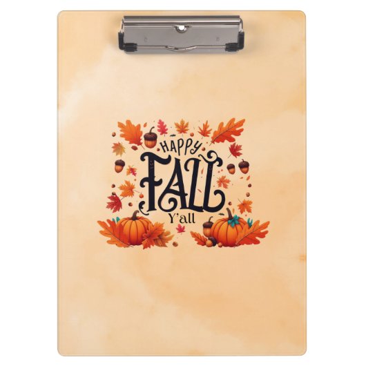 Happy Fall Y'all classic Klemmbrett (Vorderseite)