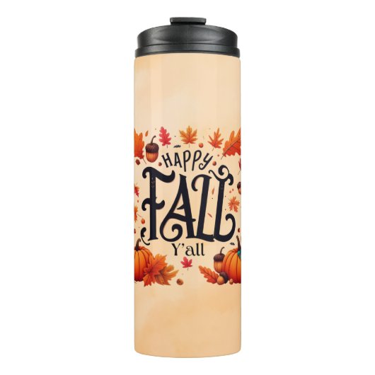 Happy Fall Y'all classic Thermosbecher (Vorderseite)