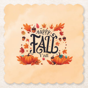 Happy Fall Y'all classic Untersetzer