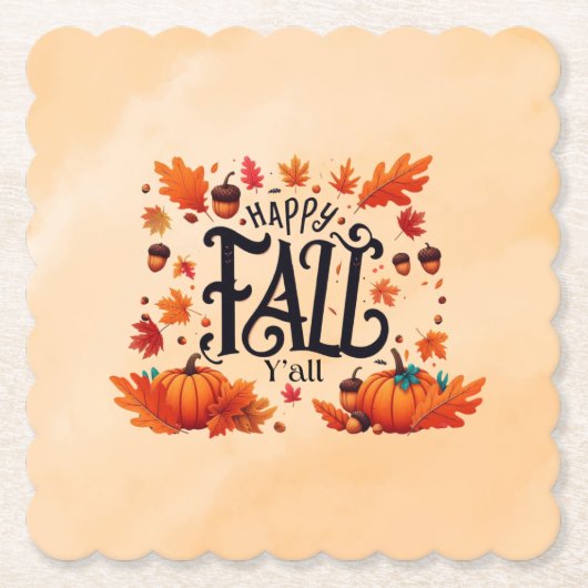 Happy Fall Y'all classic Untersetzer (Vorderseite)