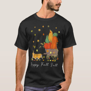 Happy Fall Y'All Corgi & Pumpkin Herbst Blätter al T-Shirt
