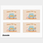 Happy Fall Y'all Custom Text Autumn Theme Bears Rechteckiger Aufkleber (Blatt)