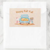 Happy Fall Y'all Custom Text Autumn Theme Bears Rechteckiger Aufkleber (Tasche)