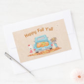 Happy Fall Y'all Custom Text Autumn Theme Bears Rechteckiger Aufkleber (Umschlag)