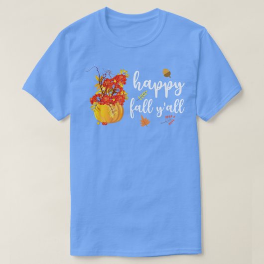 Happy Fall Y'all Cute Pumpkin Leaves Autumn Fall S T-Shirt (Design vorne)