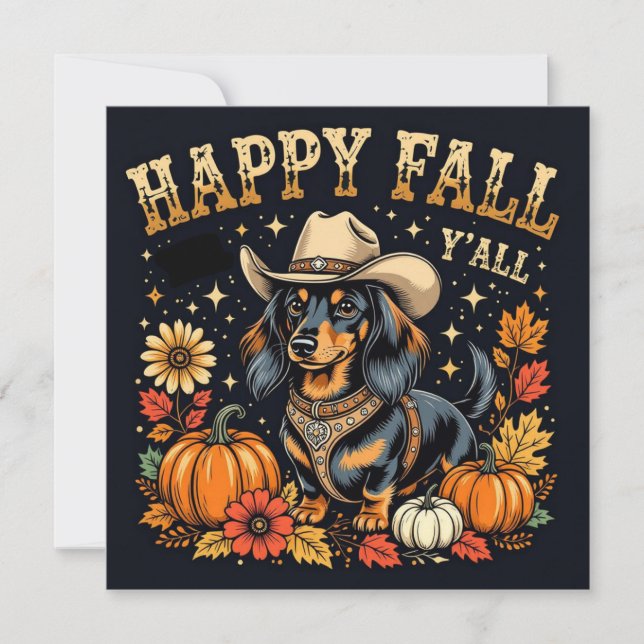 Happy Fall Y'All Dackel (Vorderseite)