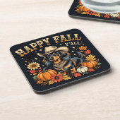 Happy Fall Y'All Dackel Getränkeuntersetzer (Linke Seite)