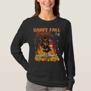 Happy Fall Y'all Dackel Hund auf Truck Pumpkin Fan T-Shirt