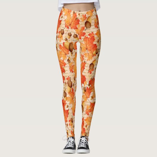 Happy Fall yall Erntedank Pattern Leggings (Vorderseite)