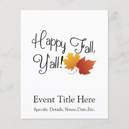 Happy Fall Ya'll Es ist Herbst Non Halloween Ernte Flyer