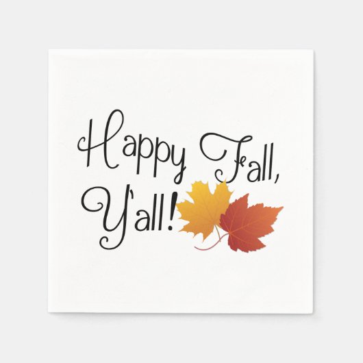 Happy Fall Ya'll Es ist Herbst Non Halloween Ernte Serviette (Vorderseite)