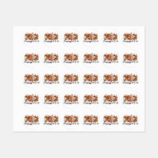 Happy Fall Y'all Etiketten (Blatt)