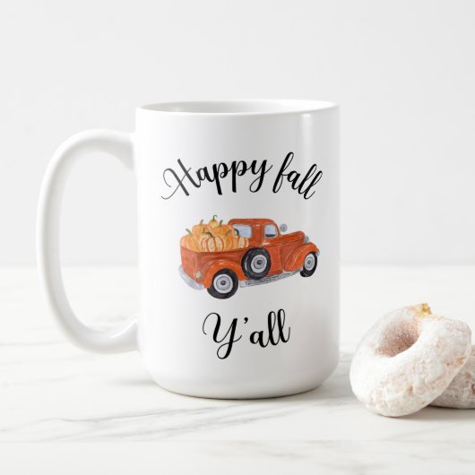 Happy Fall Y'all Fall | Herbst Saisoncoffee Mugs Kaffeetasse (Mit Donut)